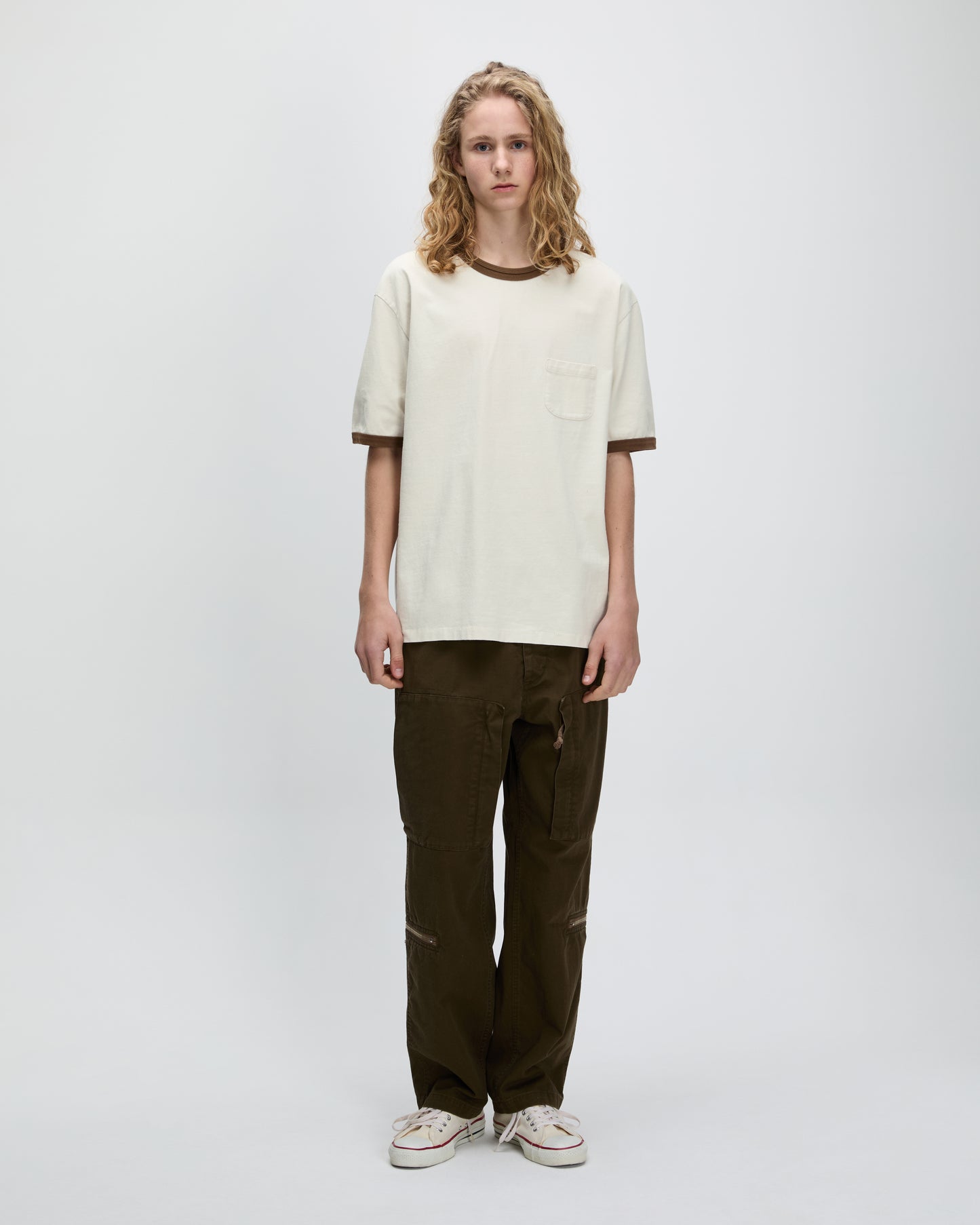 Washed Ringer Tee Brown