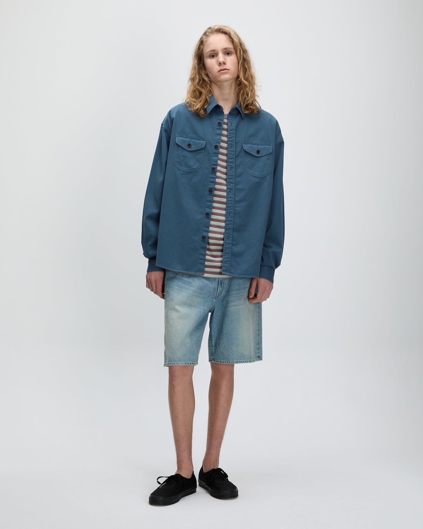Washed Scout Shirt Slate Blue