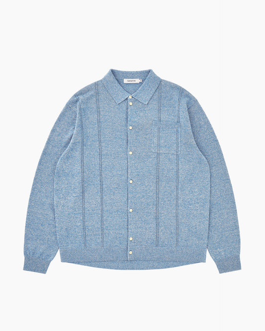 Officer Polo Cardigan Sax Blue