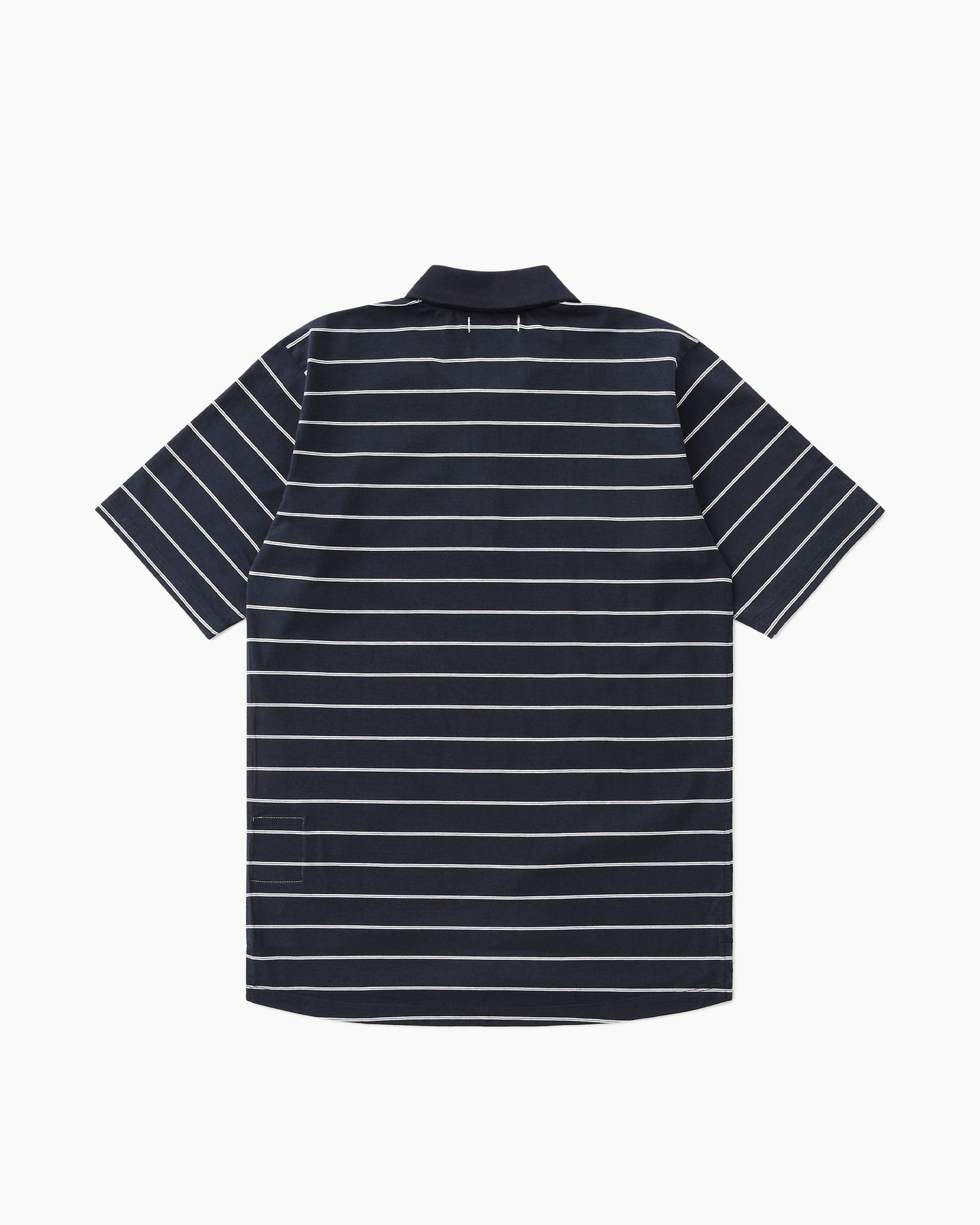 Officer S/S Polo Shirt Border Dark Navy