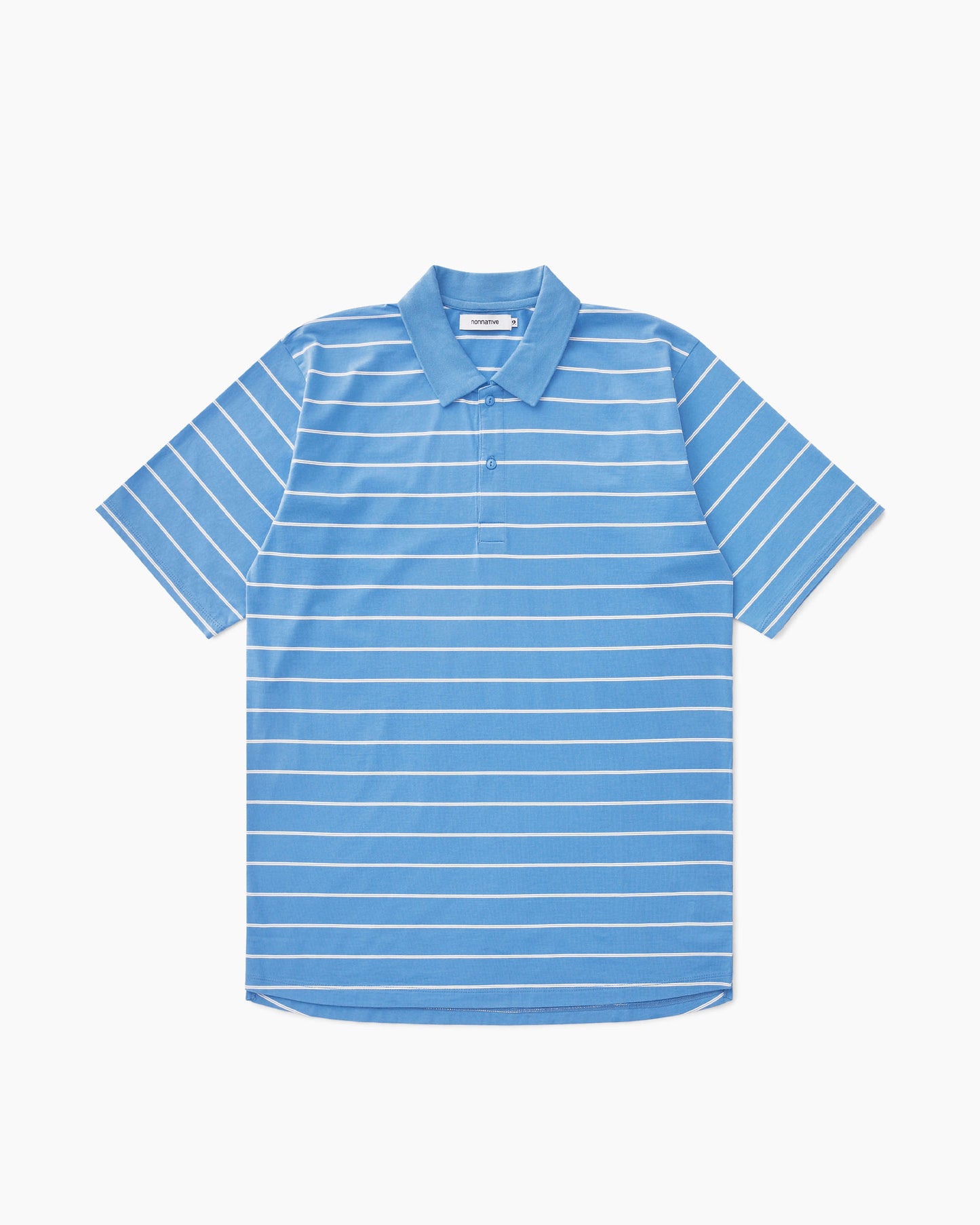 Officer S/S Polo Shirt Border Sax Blue