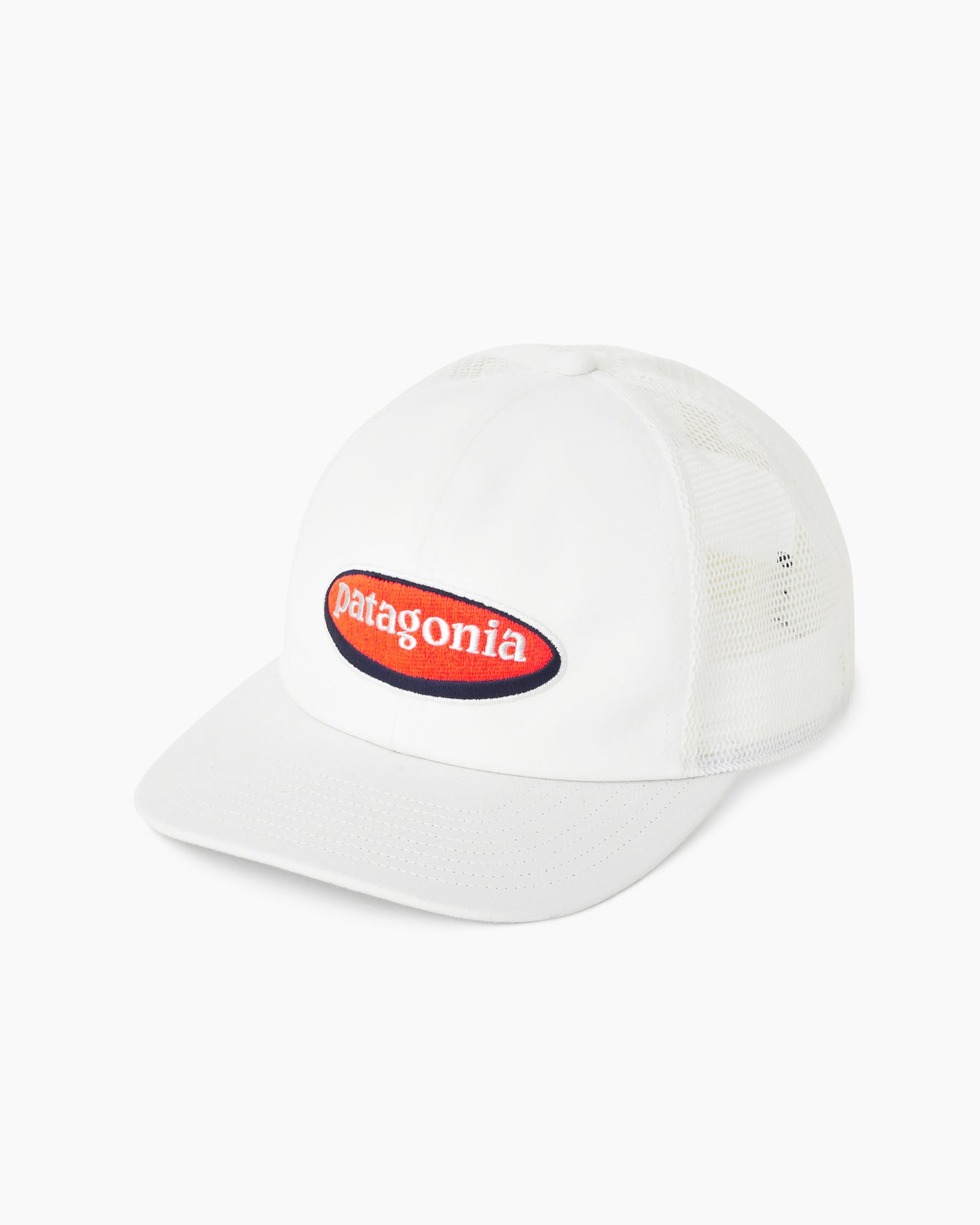 Relaxed Trucker Hat Oval Logo: Birch White