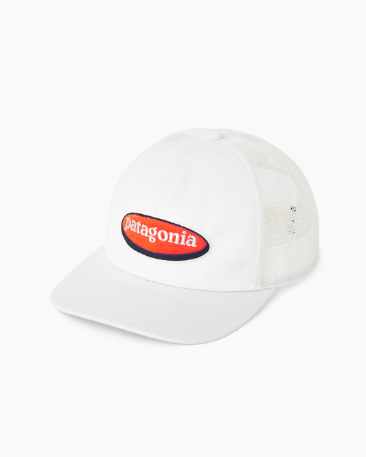 Relaxed Trucker Hat Oval Logo: Birch White