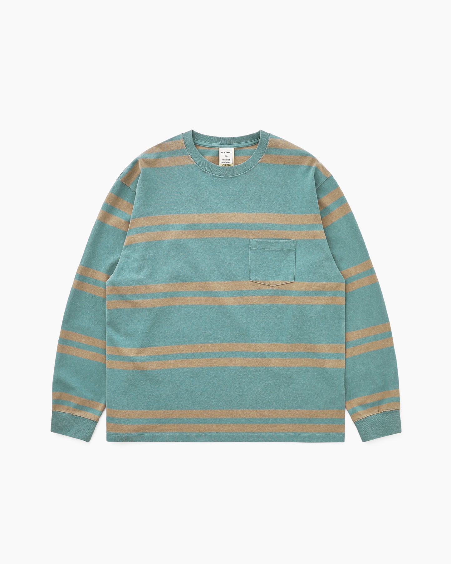 Bold Stripe L/S Tee Dusty Green
