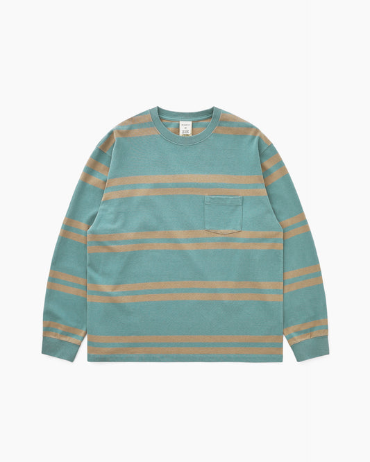 Bold Stripe L/S Tee Dusty Green