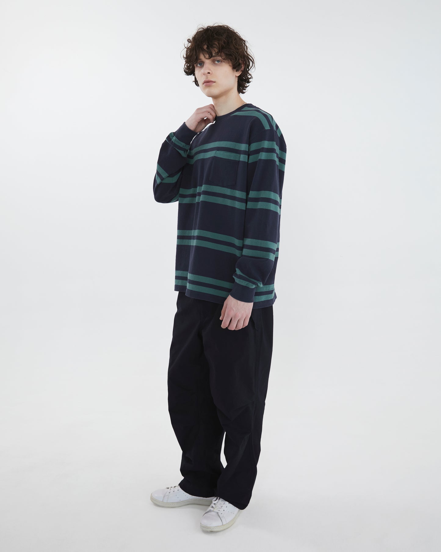 Bold Stripe L/S Tee Navy
