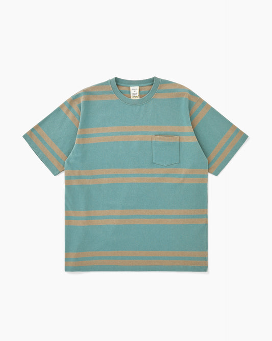Bold Stripe S/S Tee Dusty Green