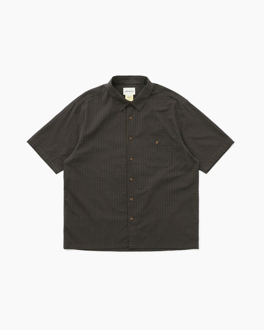Border Check S/S Shirt Brown