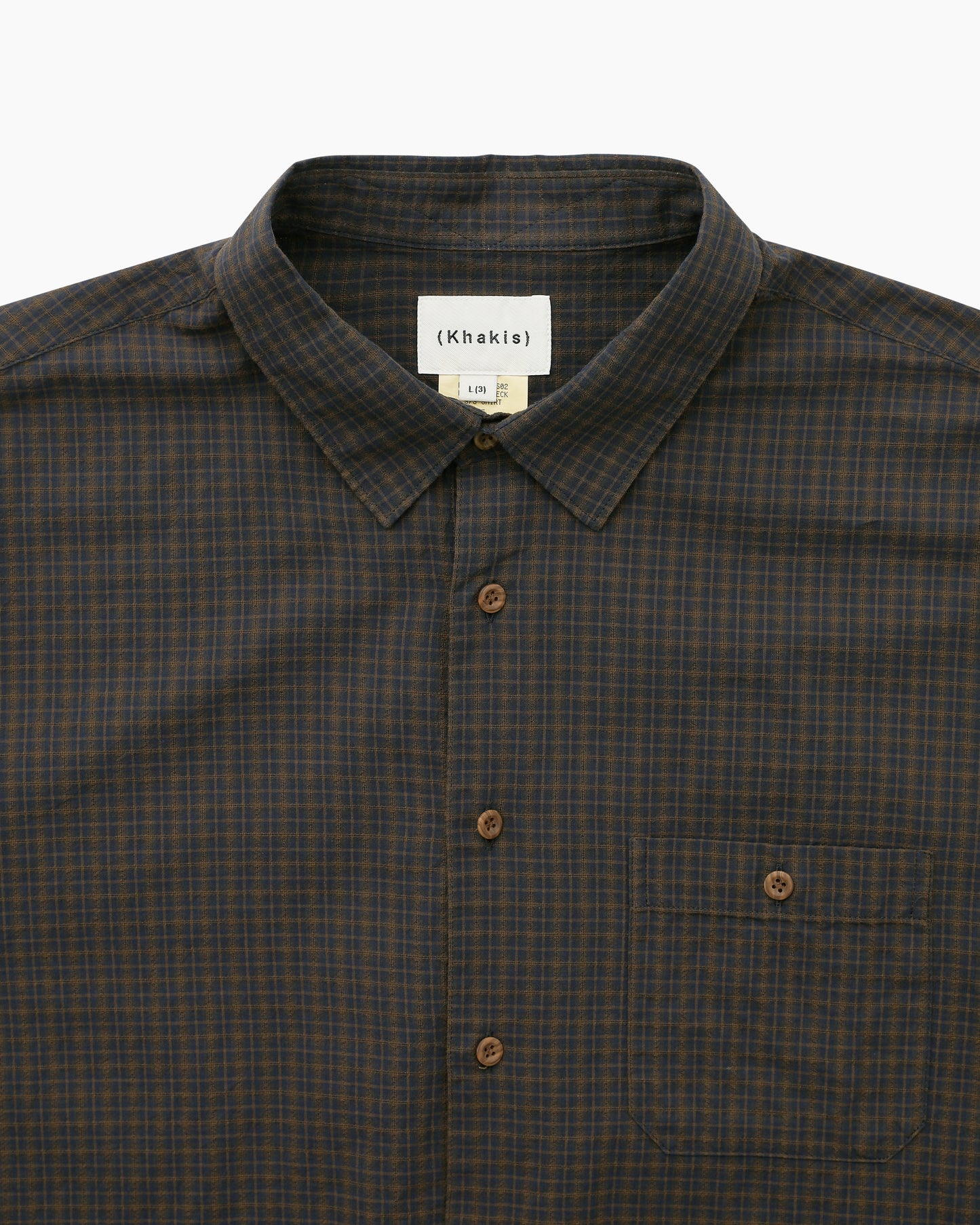 Border Check S/S Shirt Brown