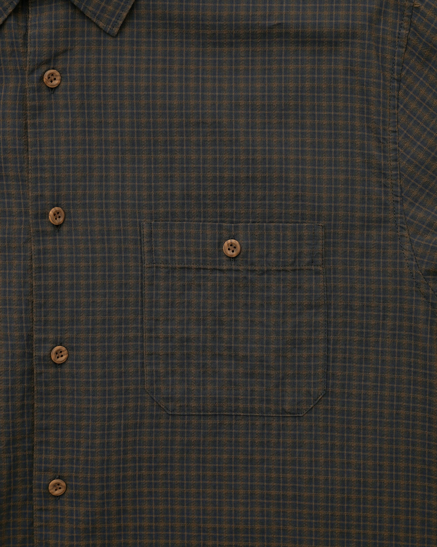 Border Check S/S Shirt Brown