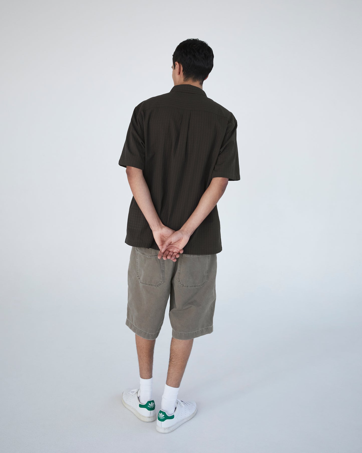 Border Check S/S Shirt Brown