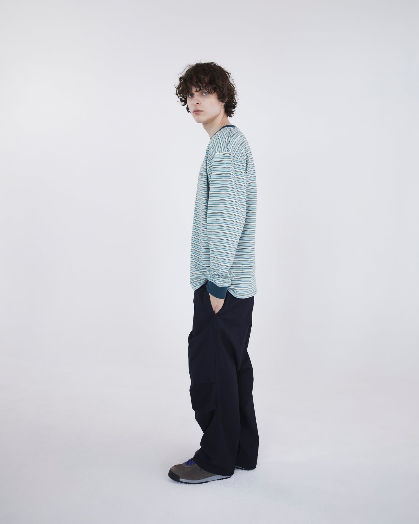 Border L/S Tee Blue