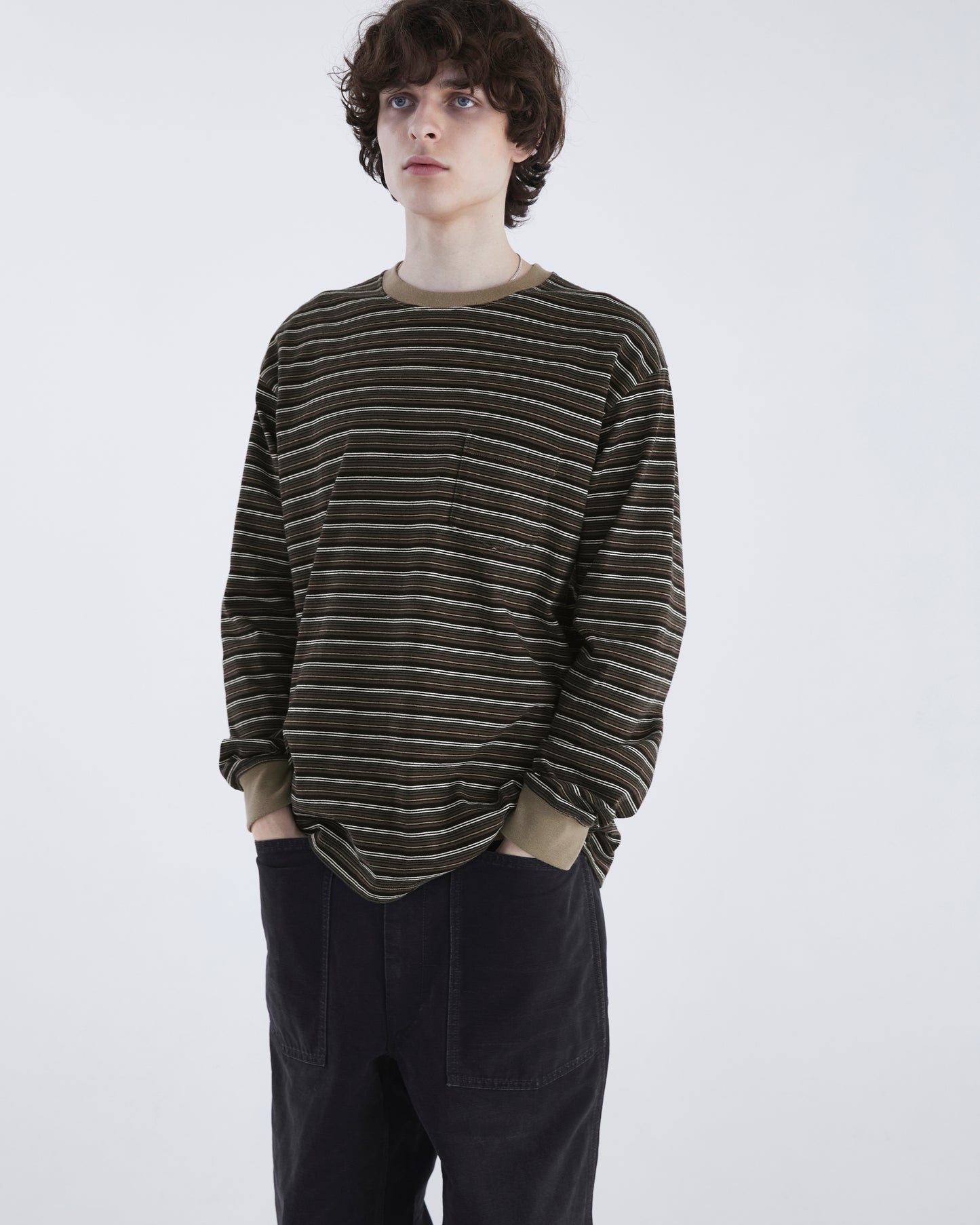 Border L/S Tee Brown