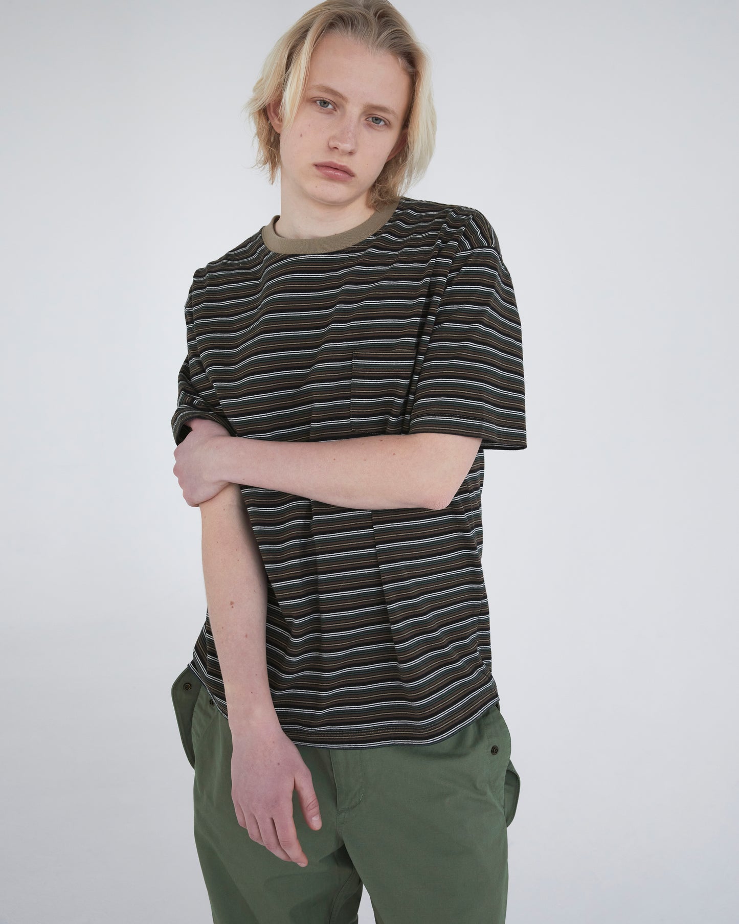 Border S/S Tee Brown