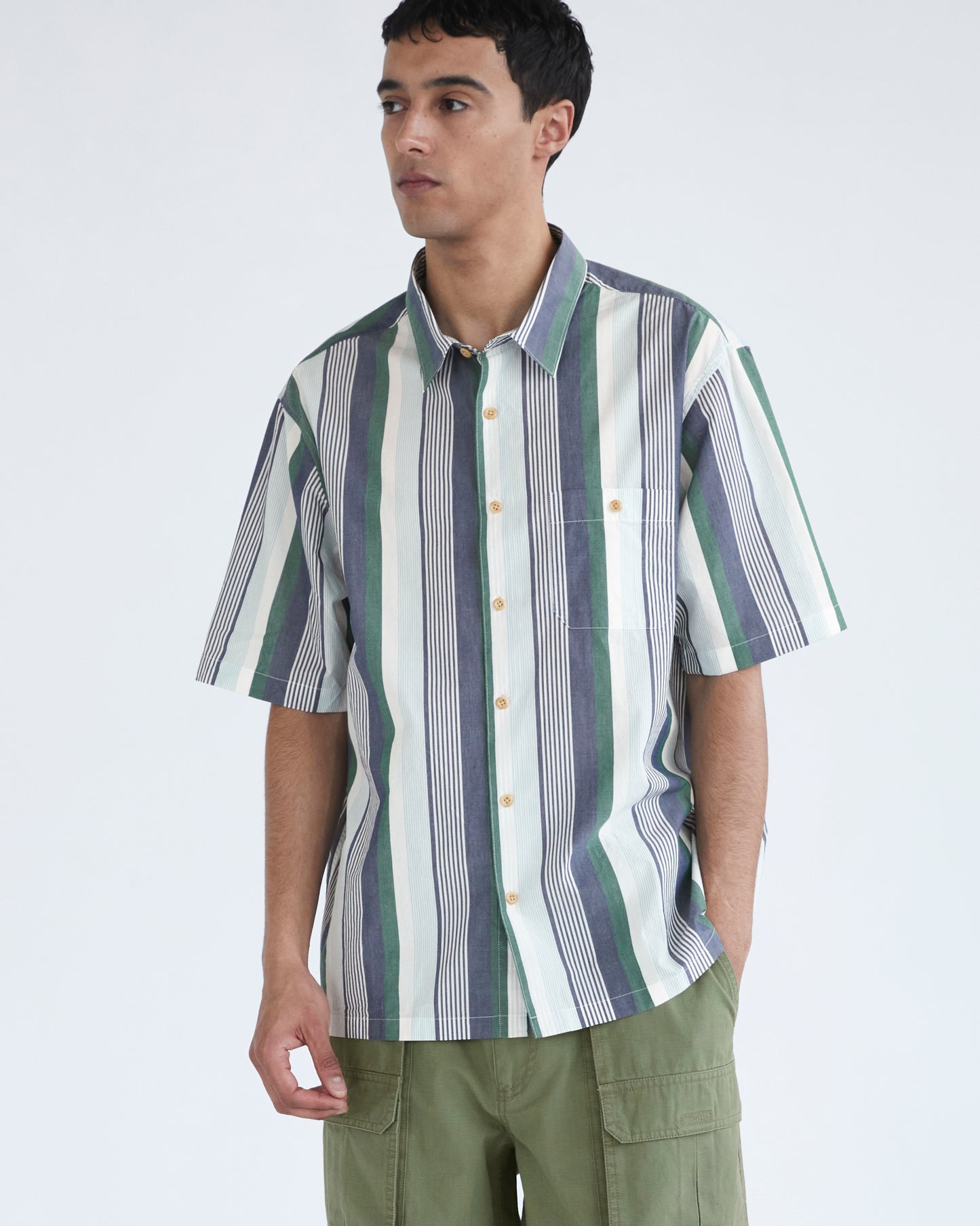 Cabana Stripe S/S Shirt Blue