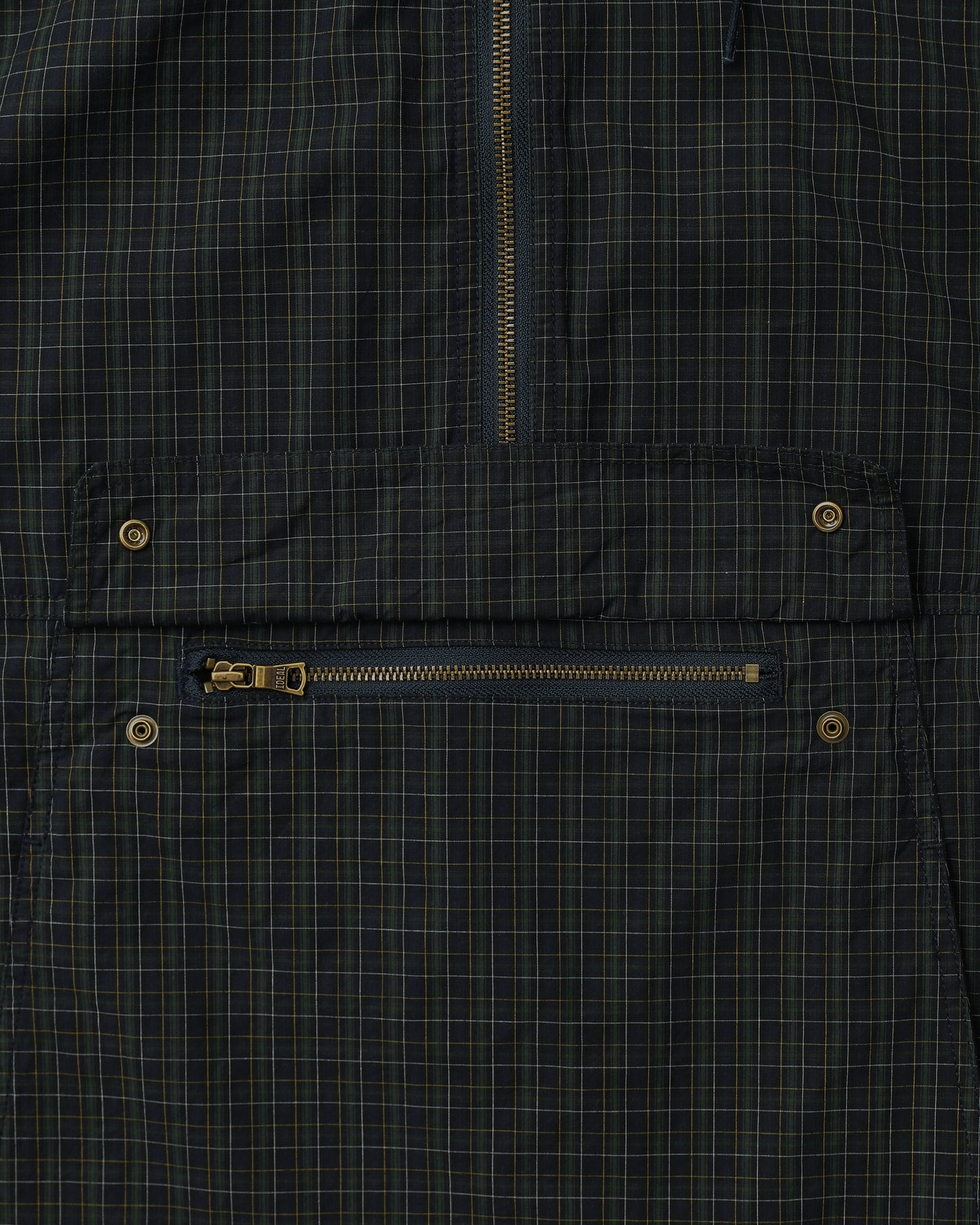 Cotton Plaid Anorak Navy