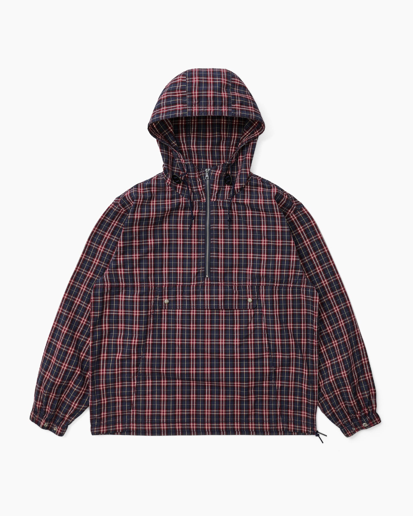 Cotton Plaid Anorak Red