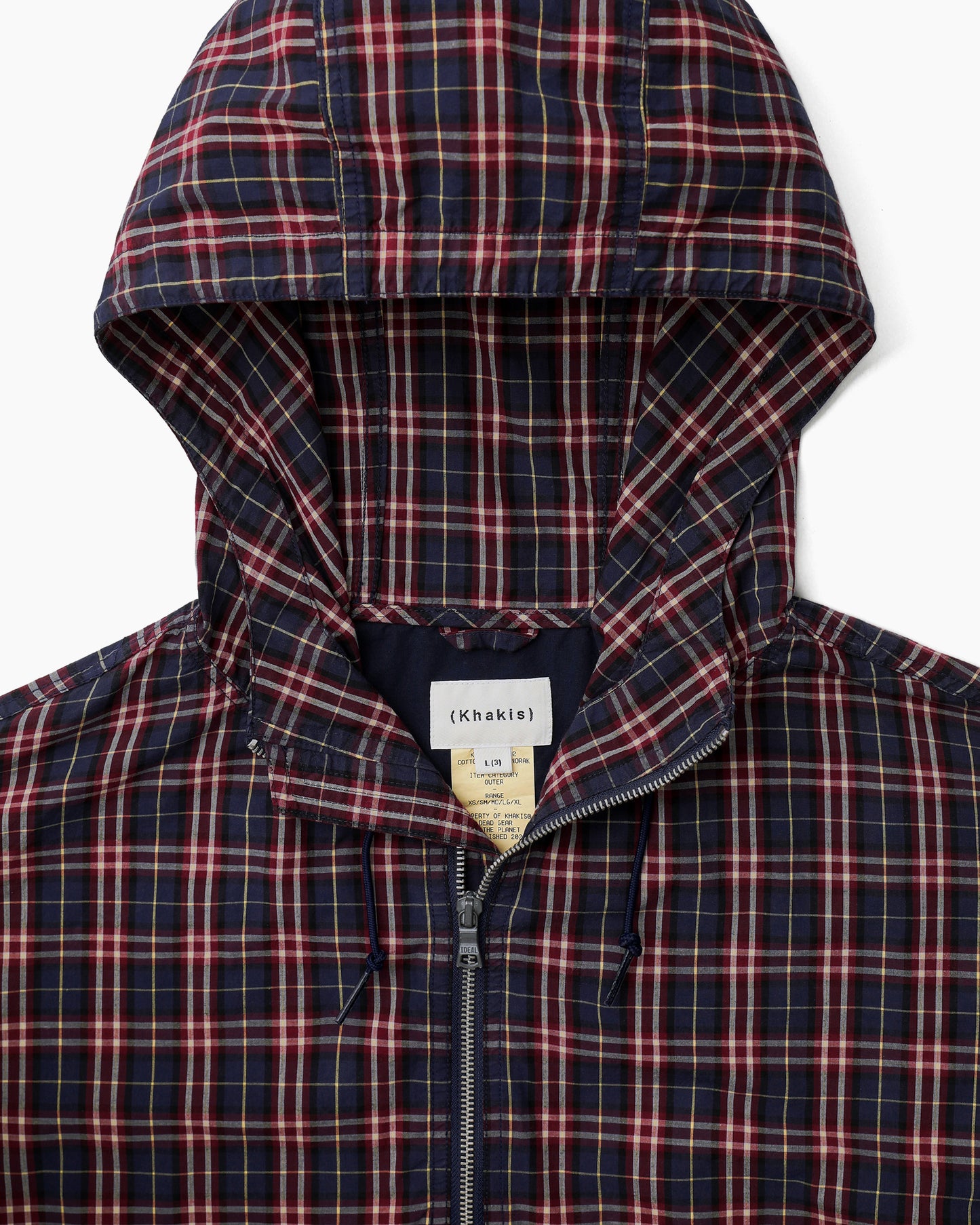 Cotton Plaid Anorak Red