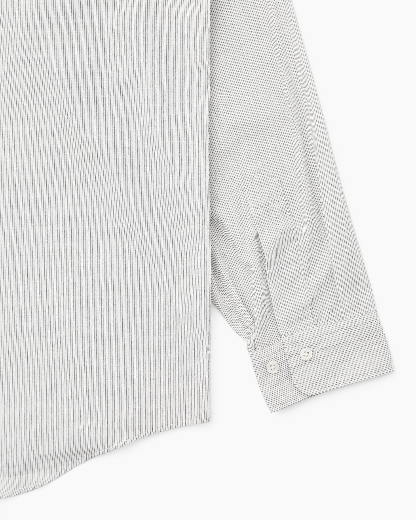 Fine Cotton Seersucker Striped Shirt Black