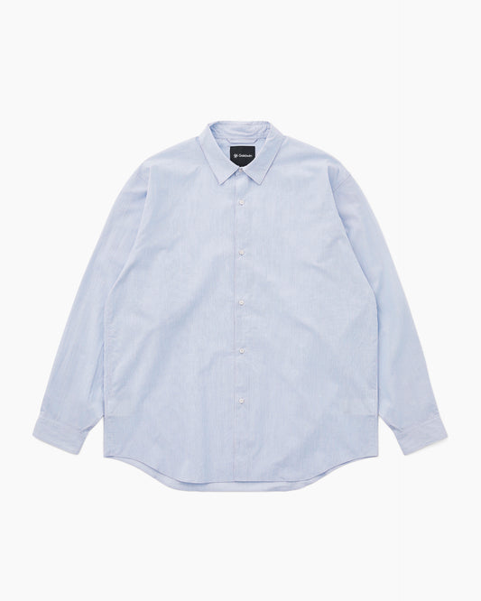 Fine Cotton Seersucker Striped Shirt Saxe