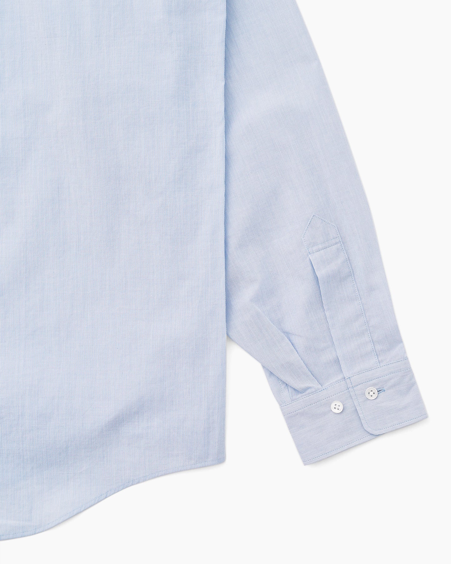 Fine Cotton Seersucker Striped Shirt Saxe