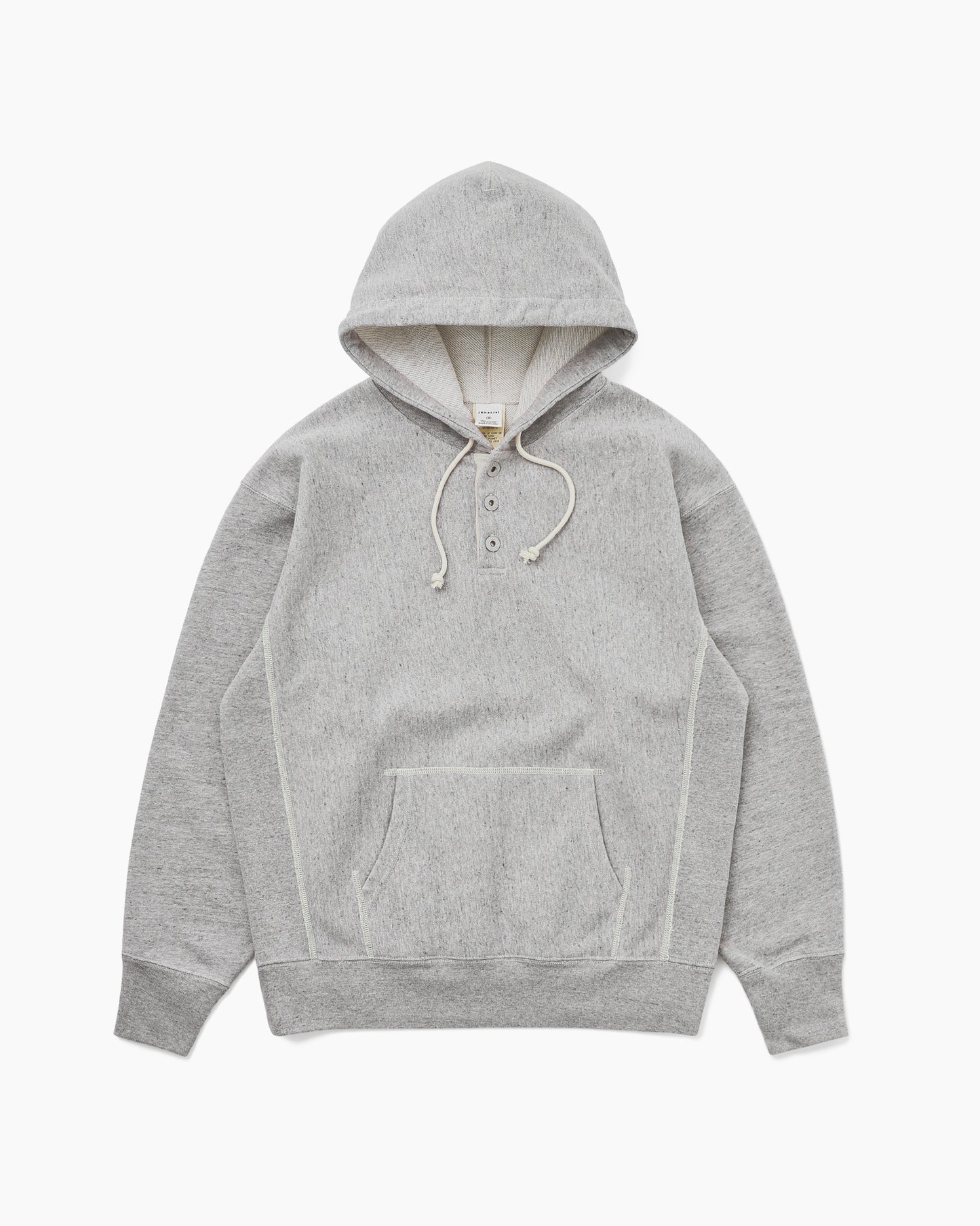 Half Button Hoodie Heather Grey