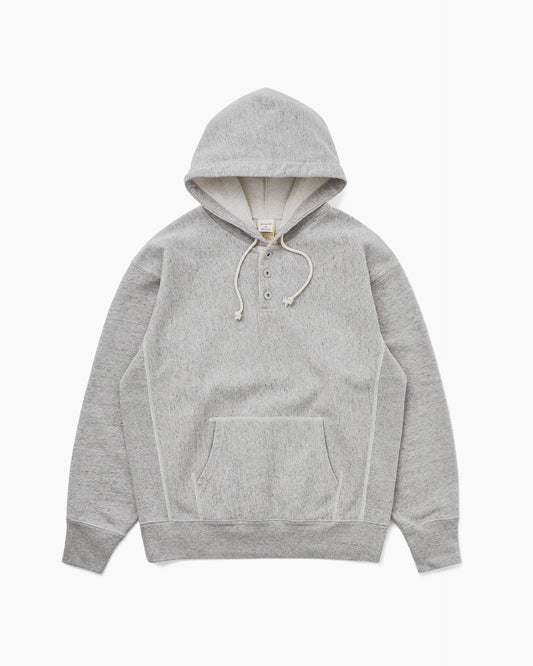 Half Button Hoodie Heather Grey