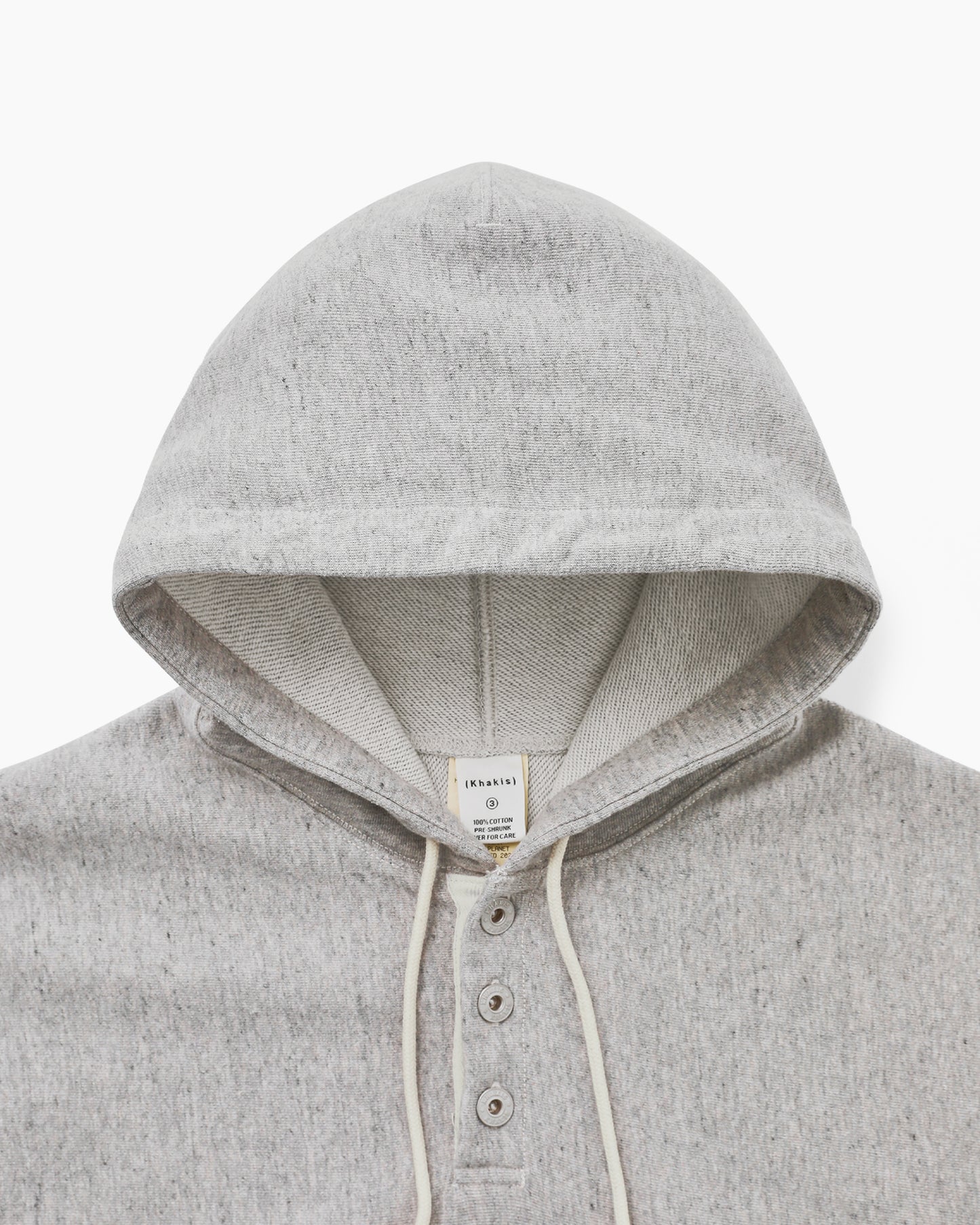 Half Button Hoodie Heather Grey
