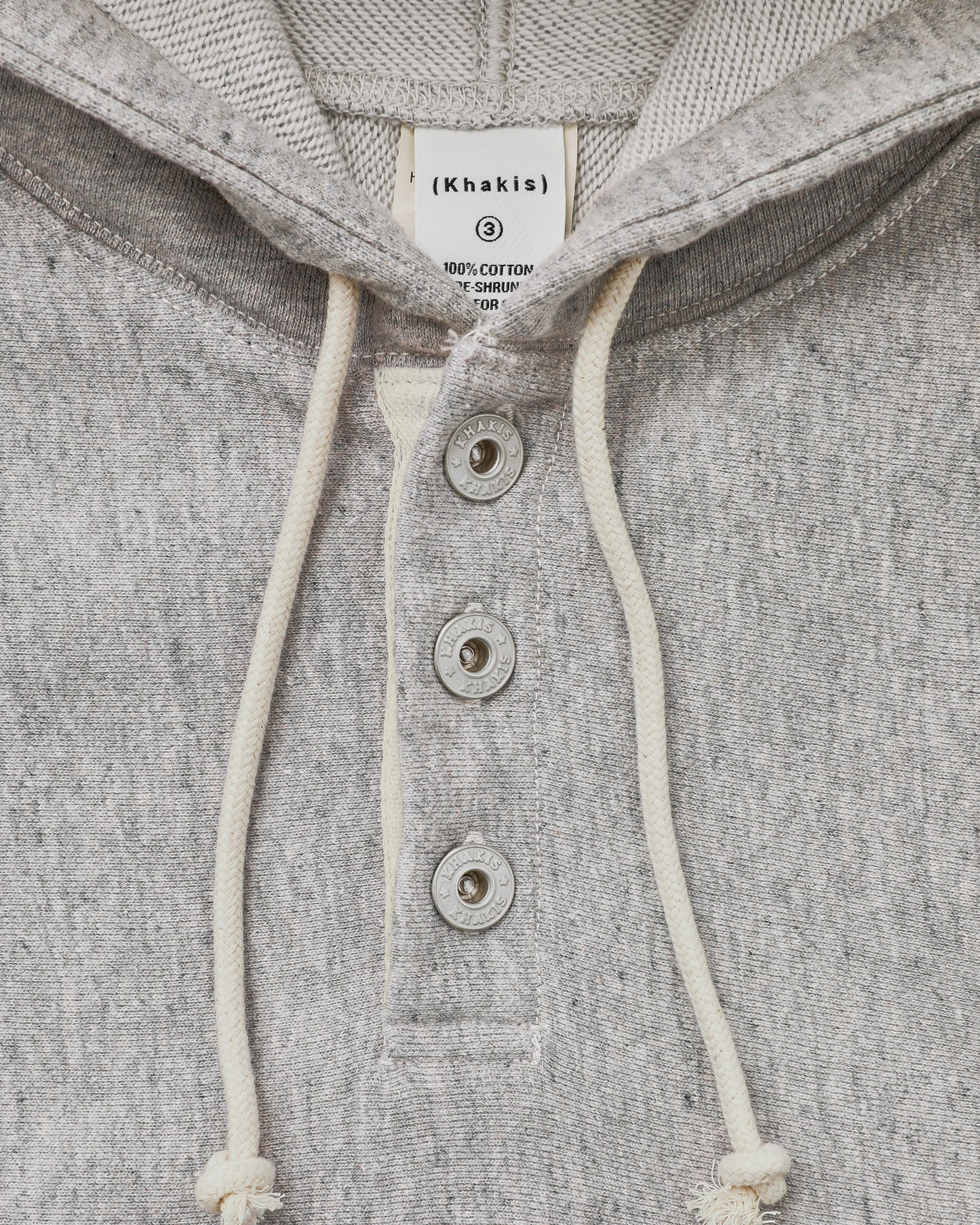 Half Button Hoodie Heather Grey