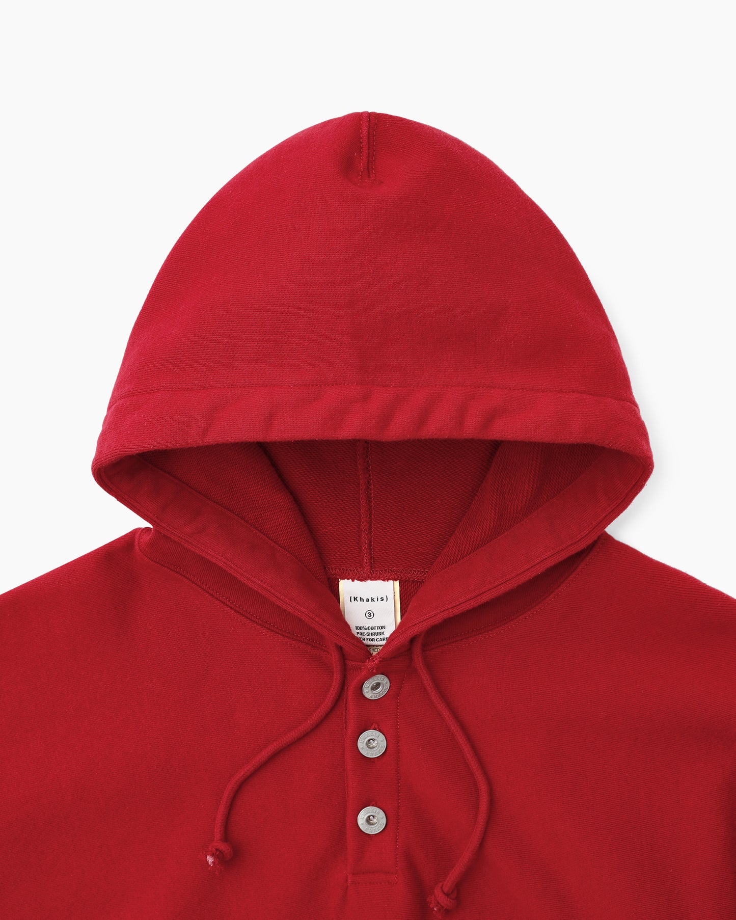 Half Button Hoodie Red