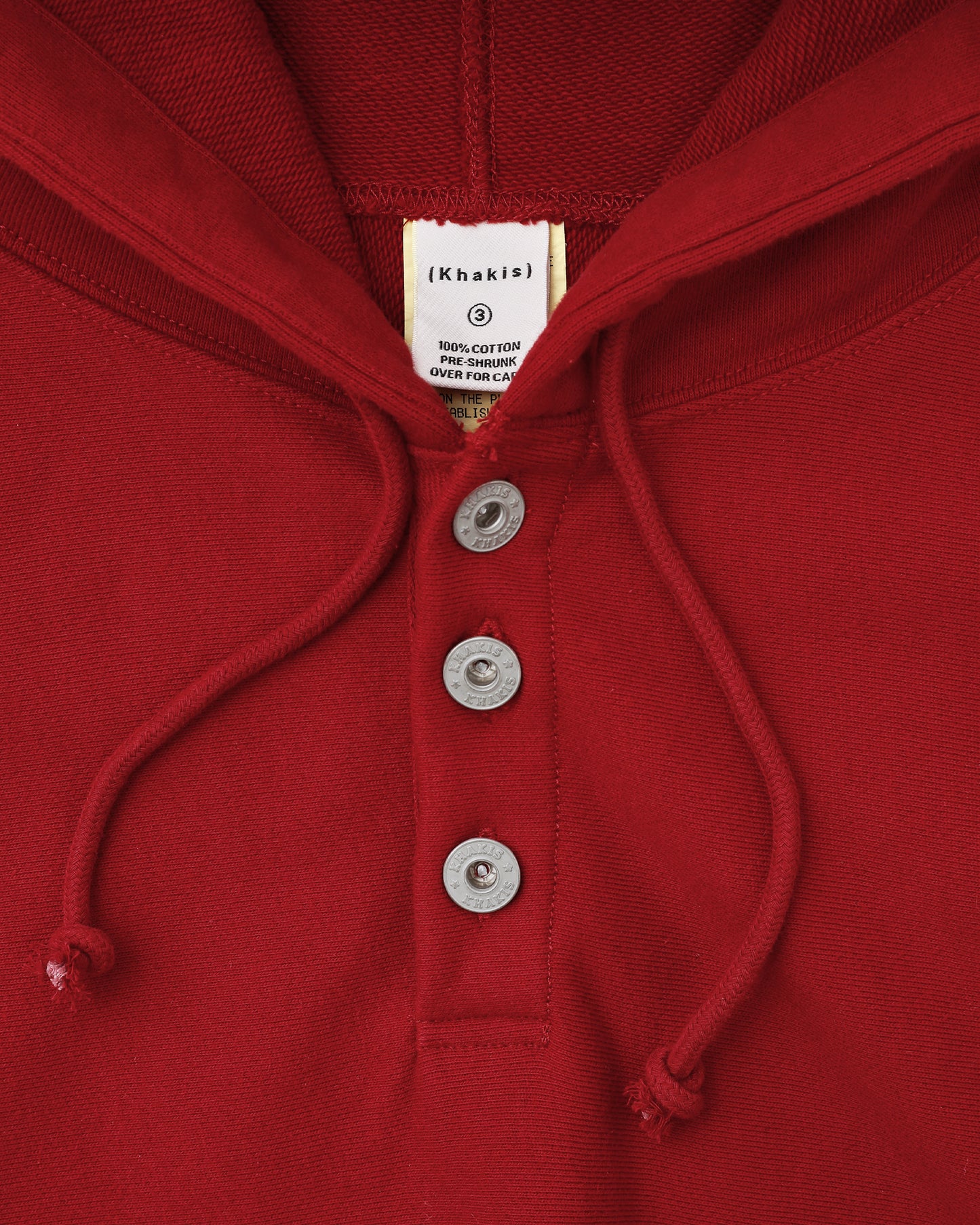 Half Button Hoodie Red