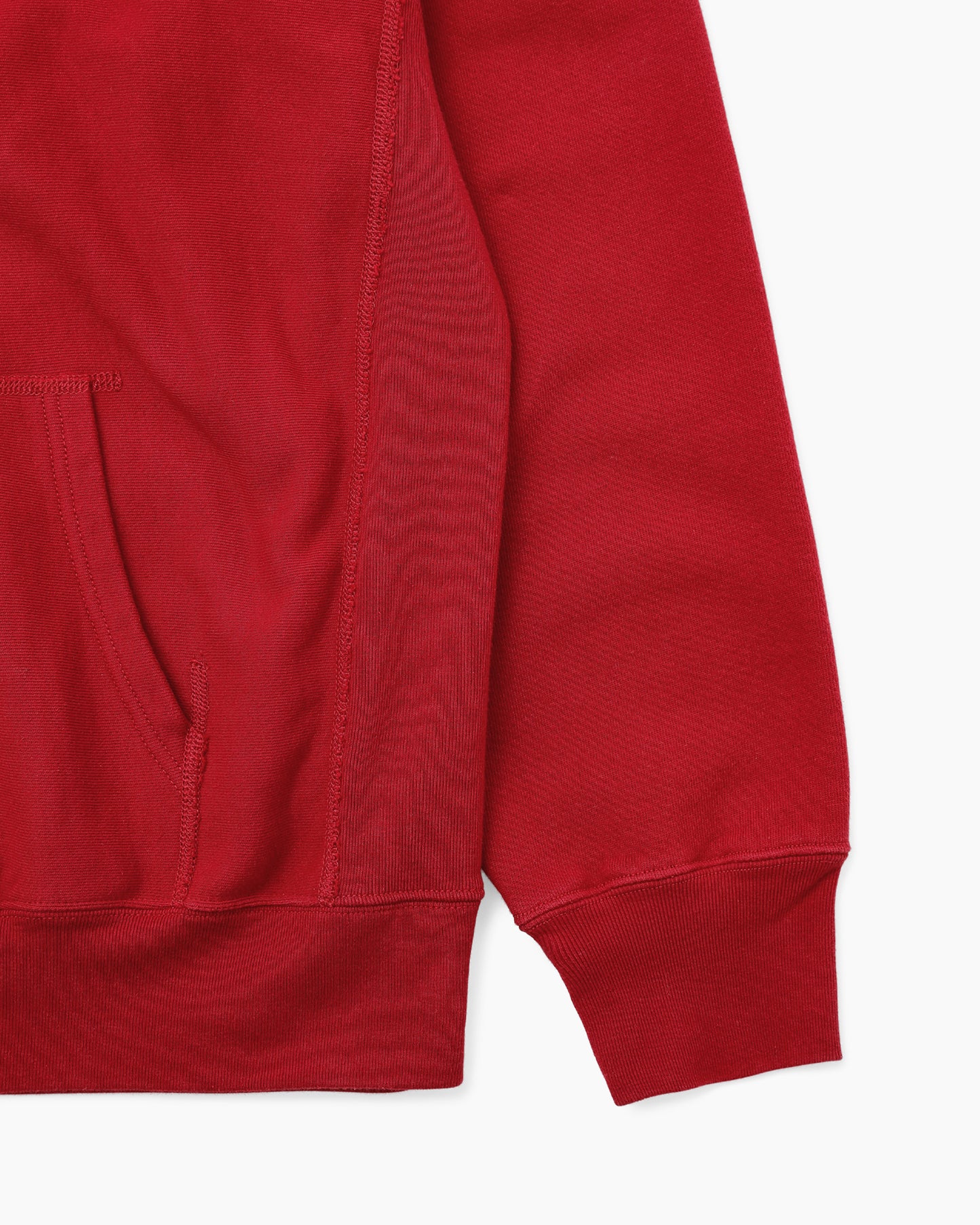 Half Button Hoodie Red
