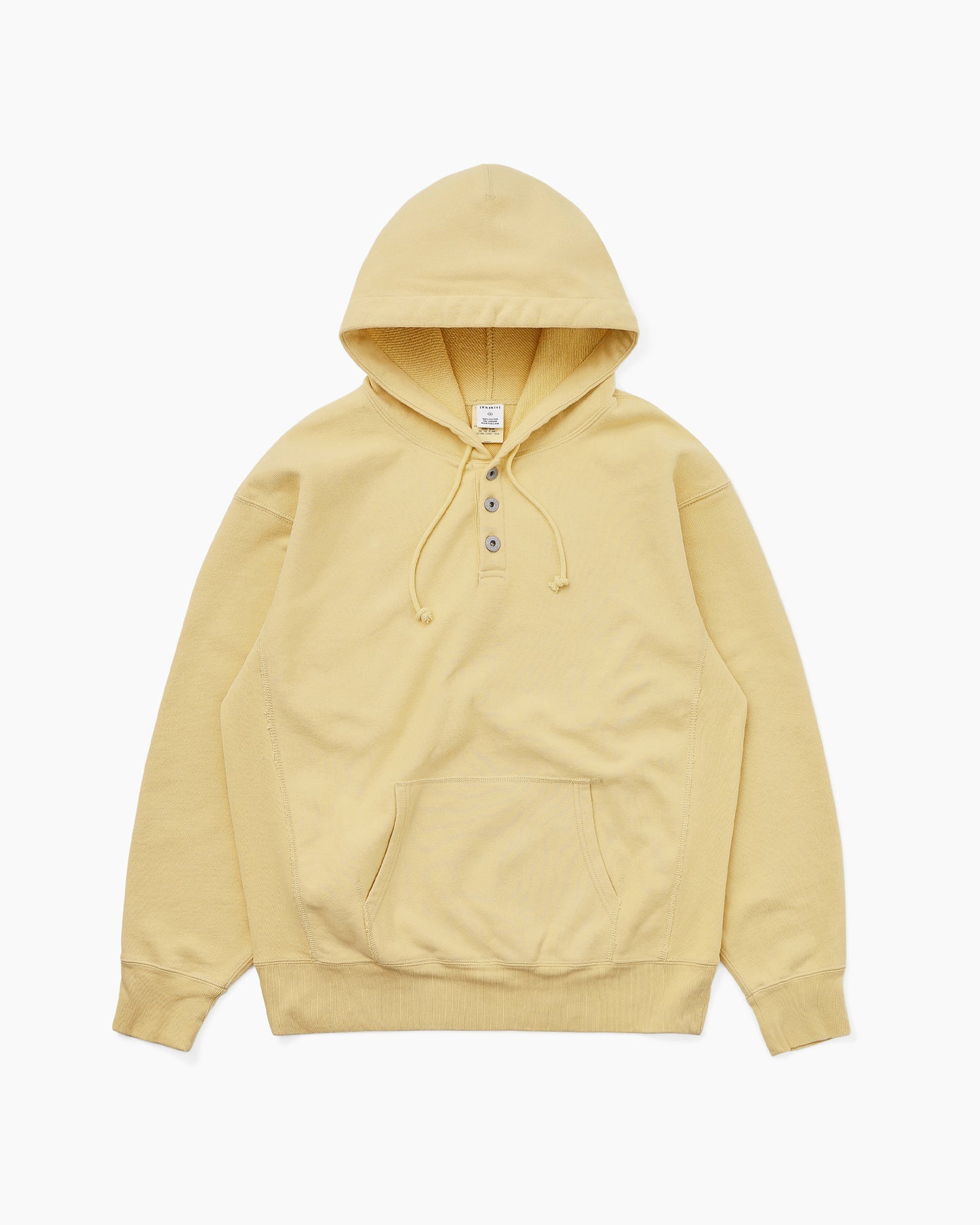 Half Button Hoodie Yellow