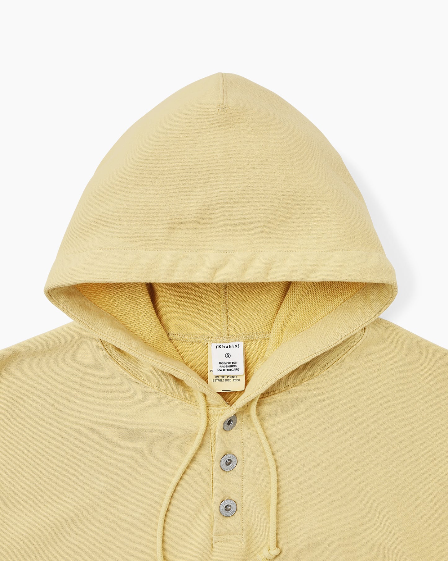Half Button Hoodie Yellow