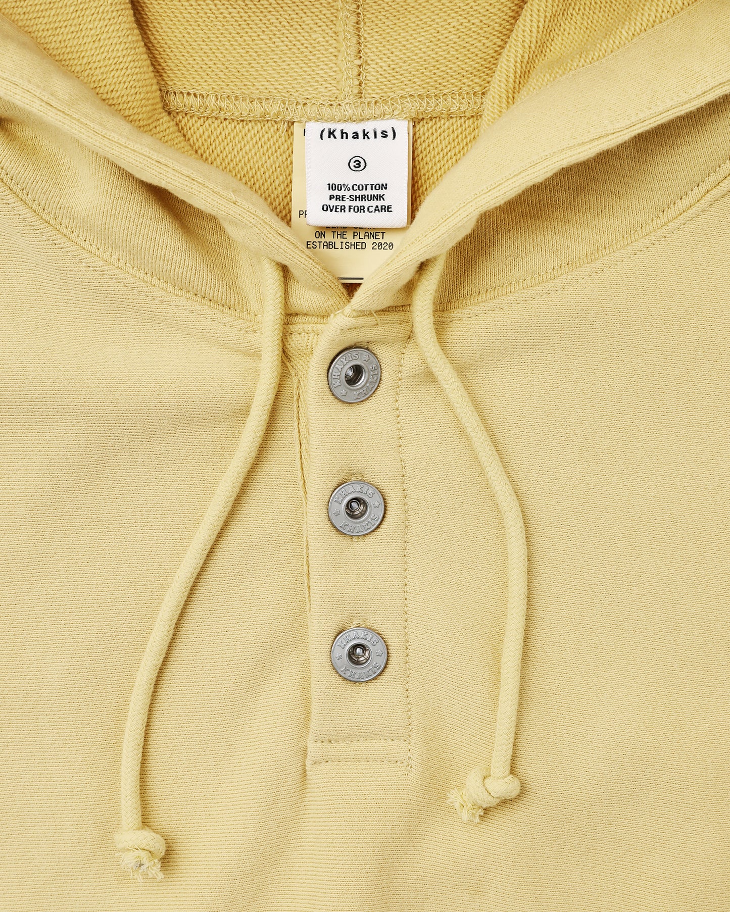 Half Button Hoodie Yellow