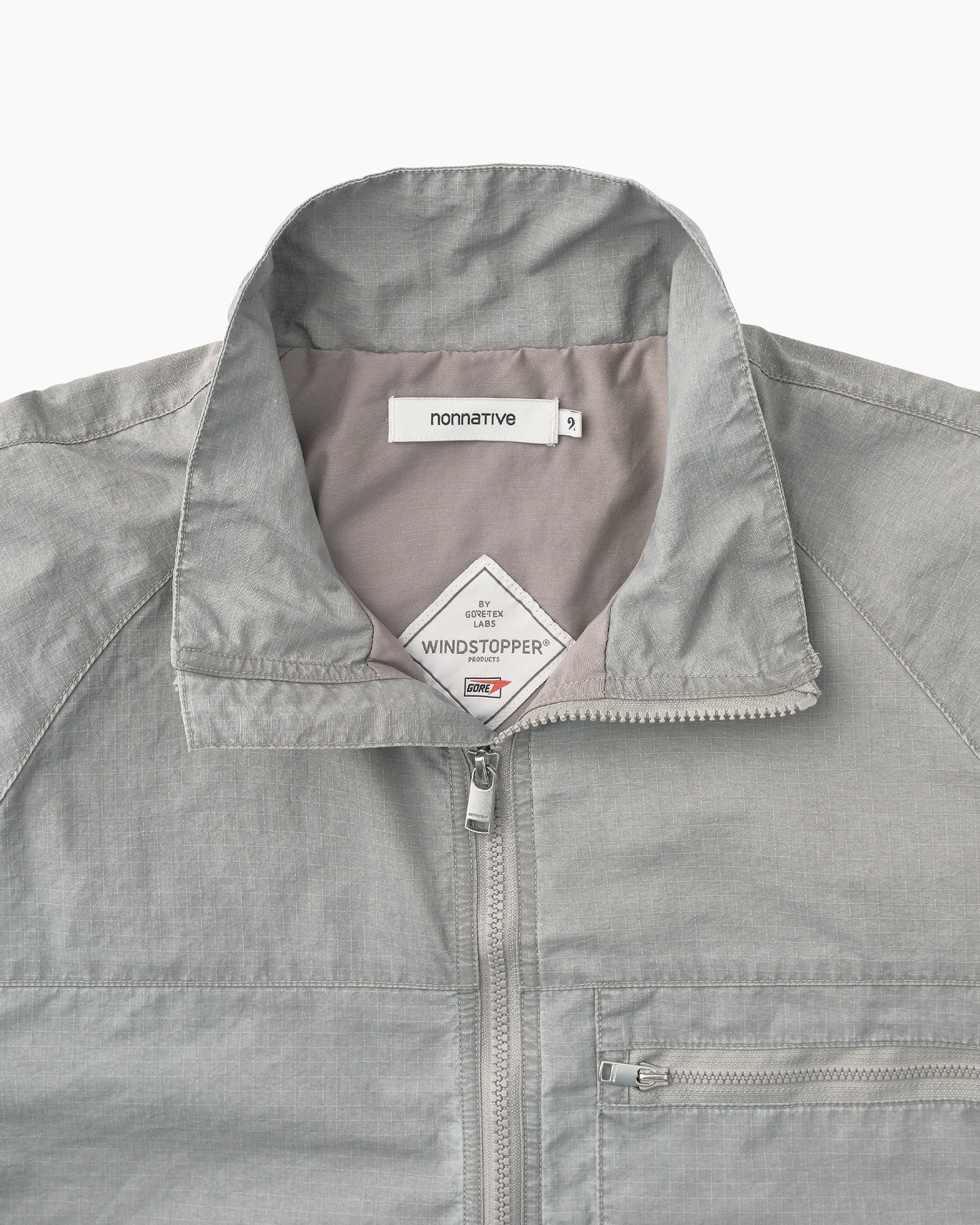 Hiker Full Zip Jacket Nylon Ripstop Pigment Dye With Windstopper® Gray