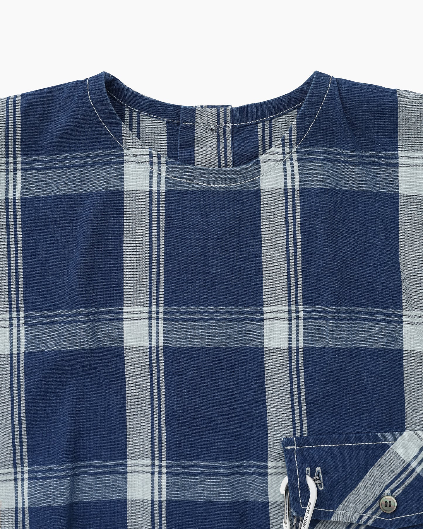 Indigo Check SS Pullover (W) Blue