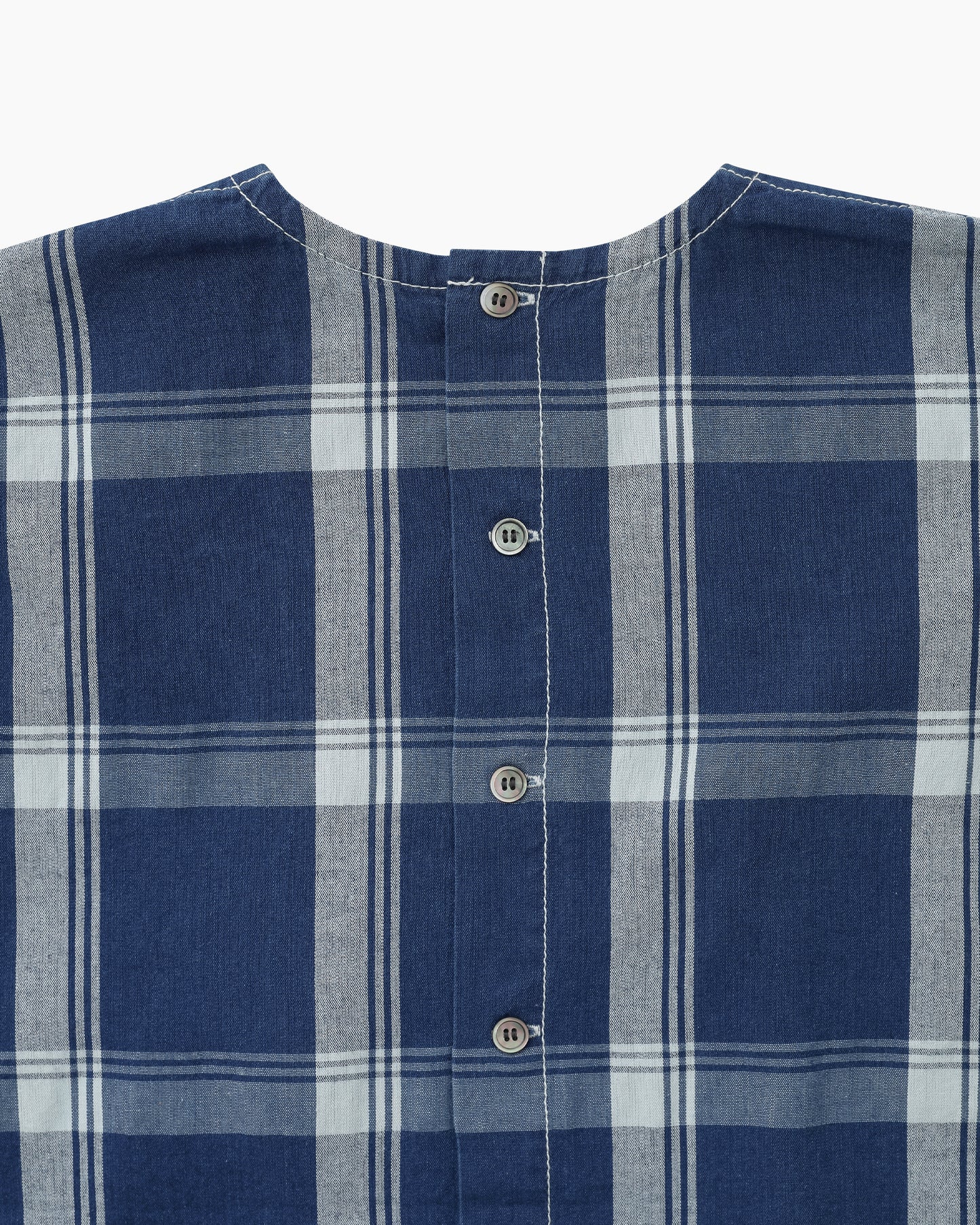 Indigo Check SS Pullover (W) Blue
