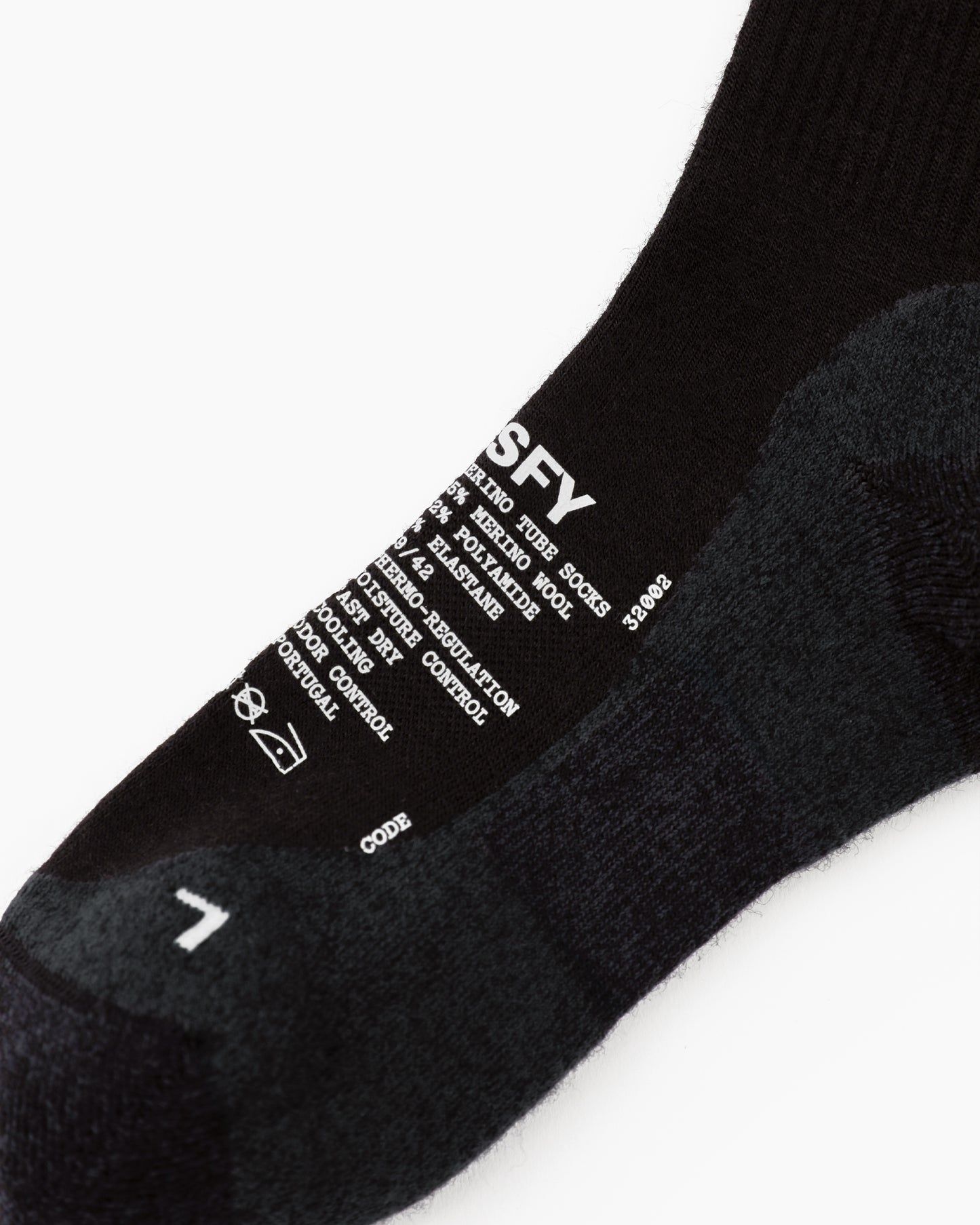 Merino Nylon Tube Socks Black