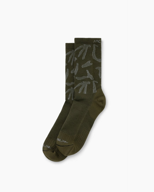 Merino Wool Grotto Mid Sock Tatsu/White