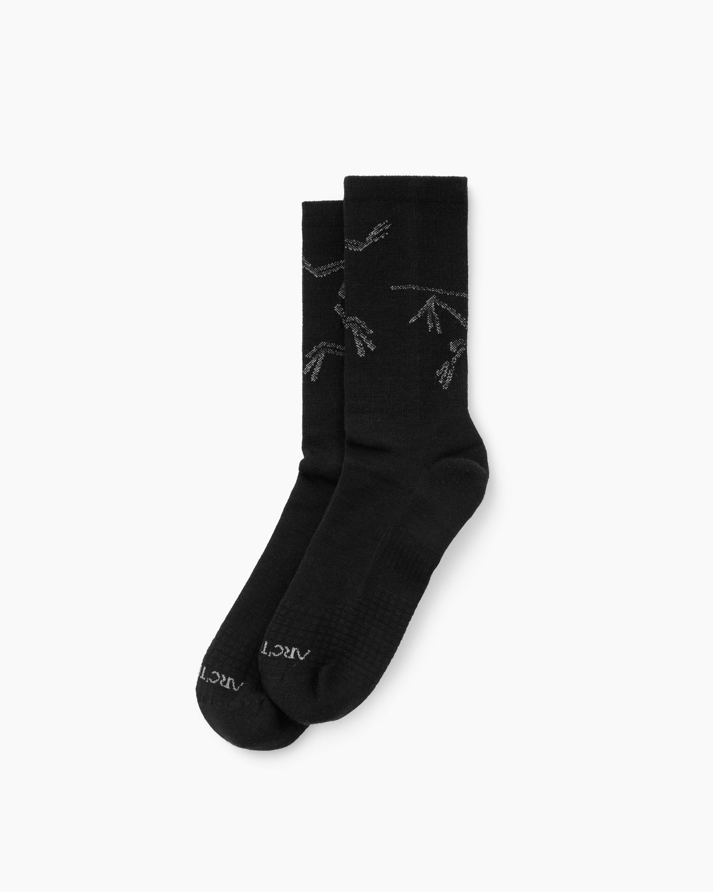 Merino Wool Mid Bird Sock Black/White
