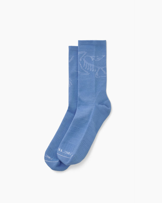 Merino Wool Mid Bird Sock Glacial/White