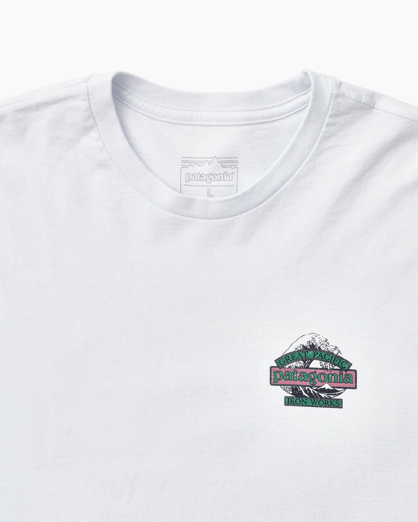 M's L/S Great Waves Responsibili-Tee White
