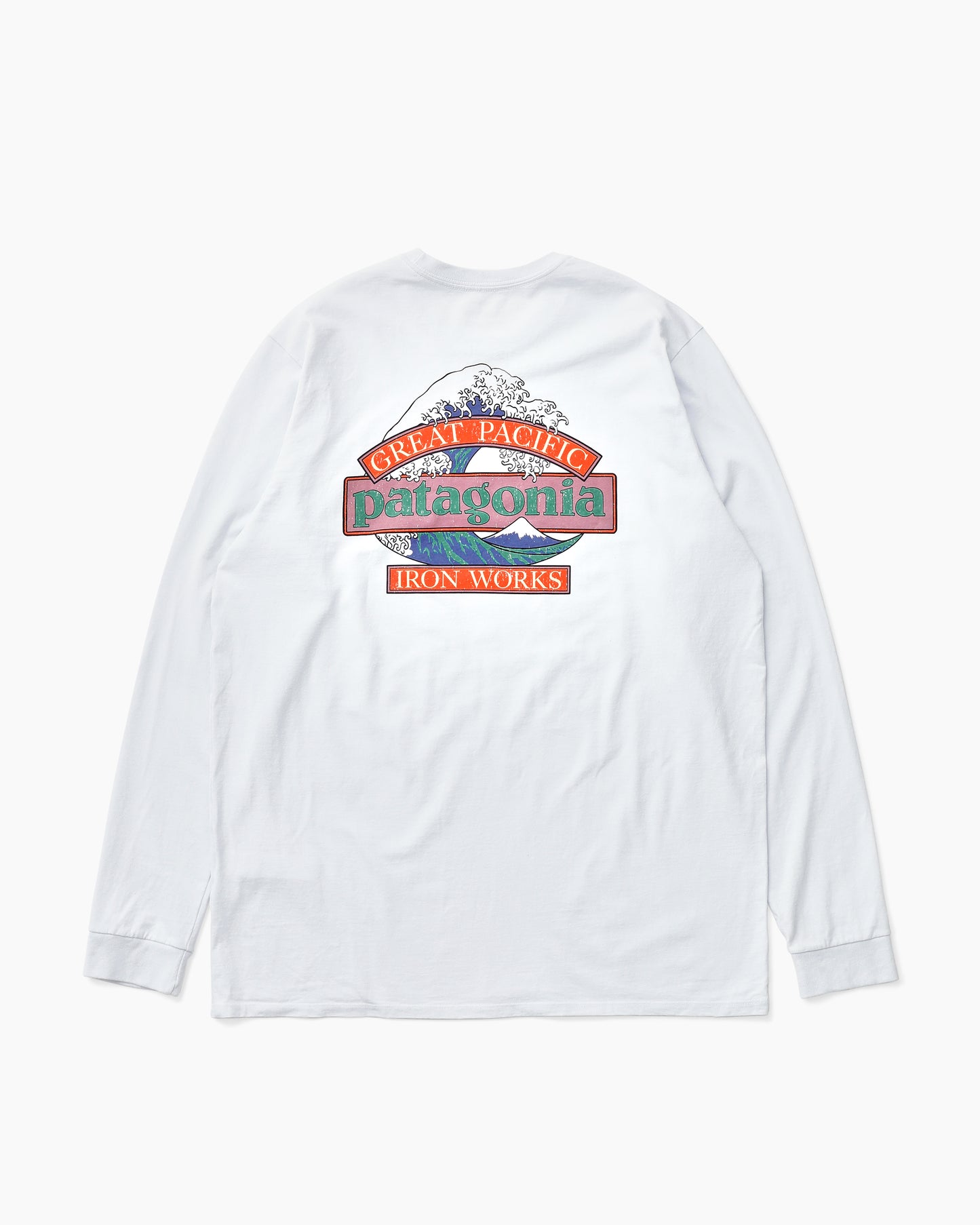M's L/S Great Waves Responsibili-Tee White