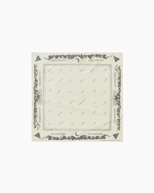 Reflective Words Bandanna Off White