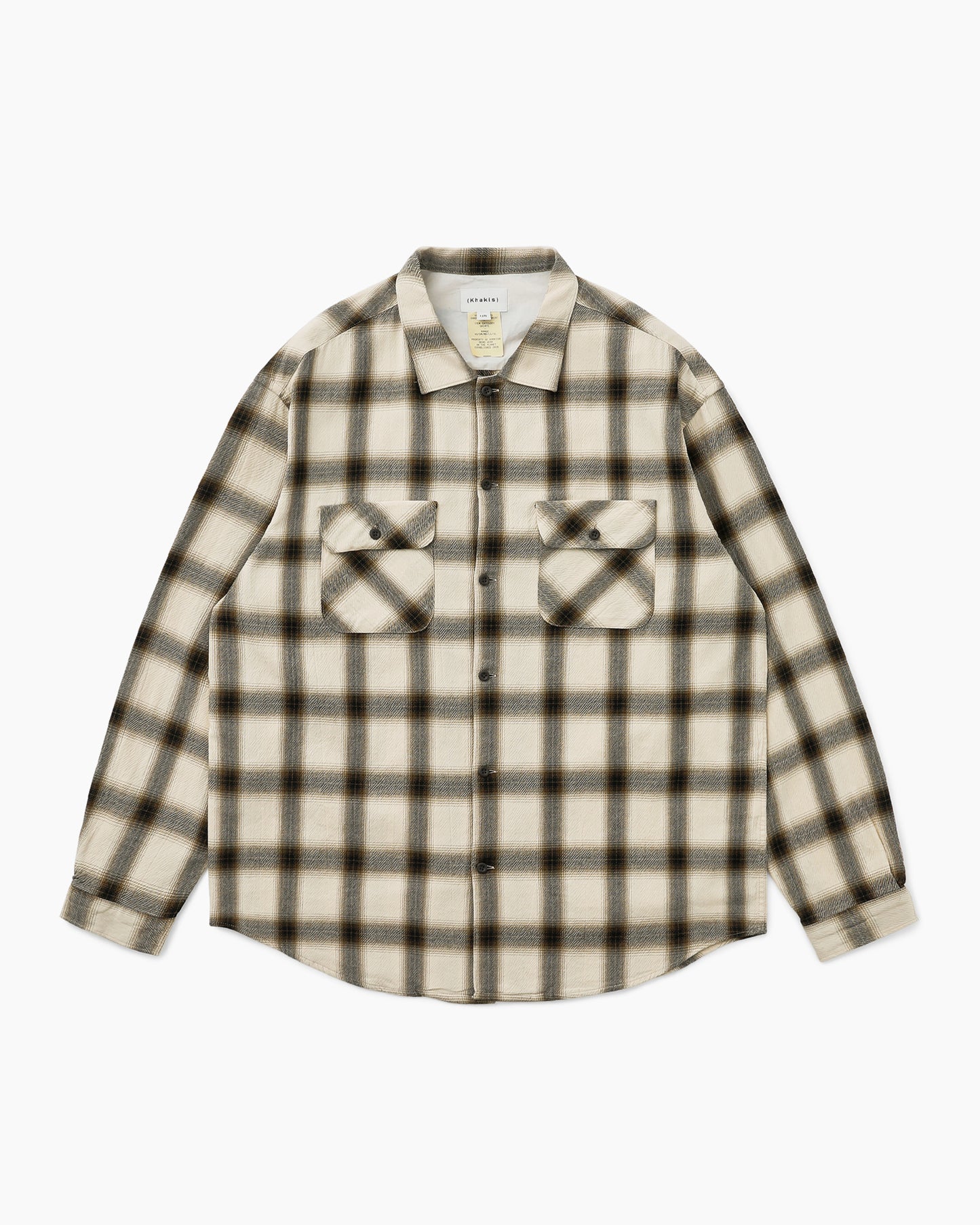 Shadow Plaid Shirt Beige