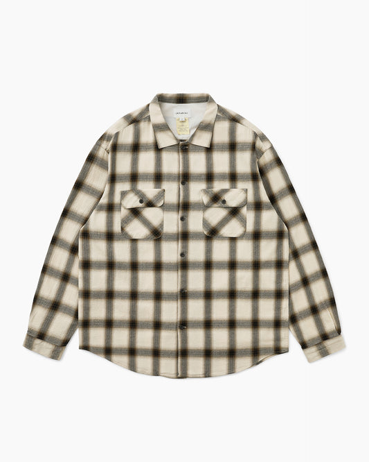 Shadow Plaid Shirt Beige