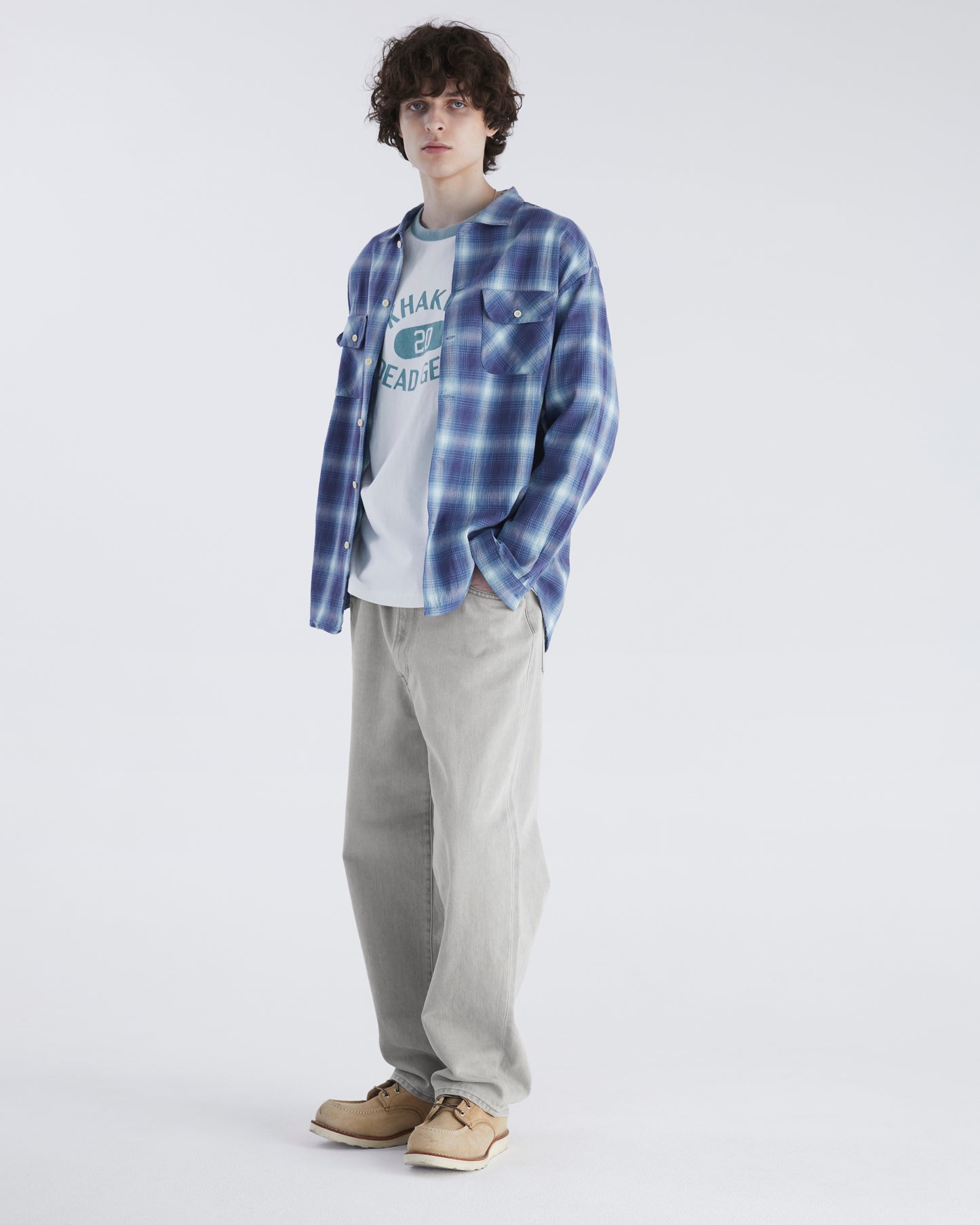 Shadow Plaid Shirt Blue
