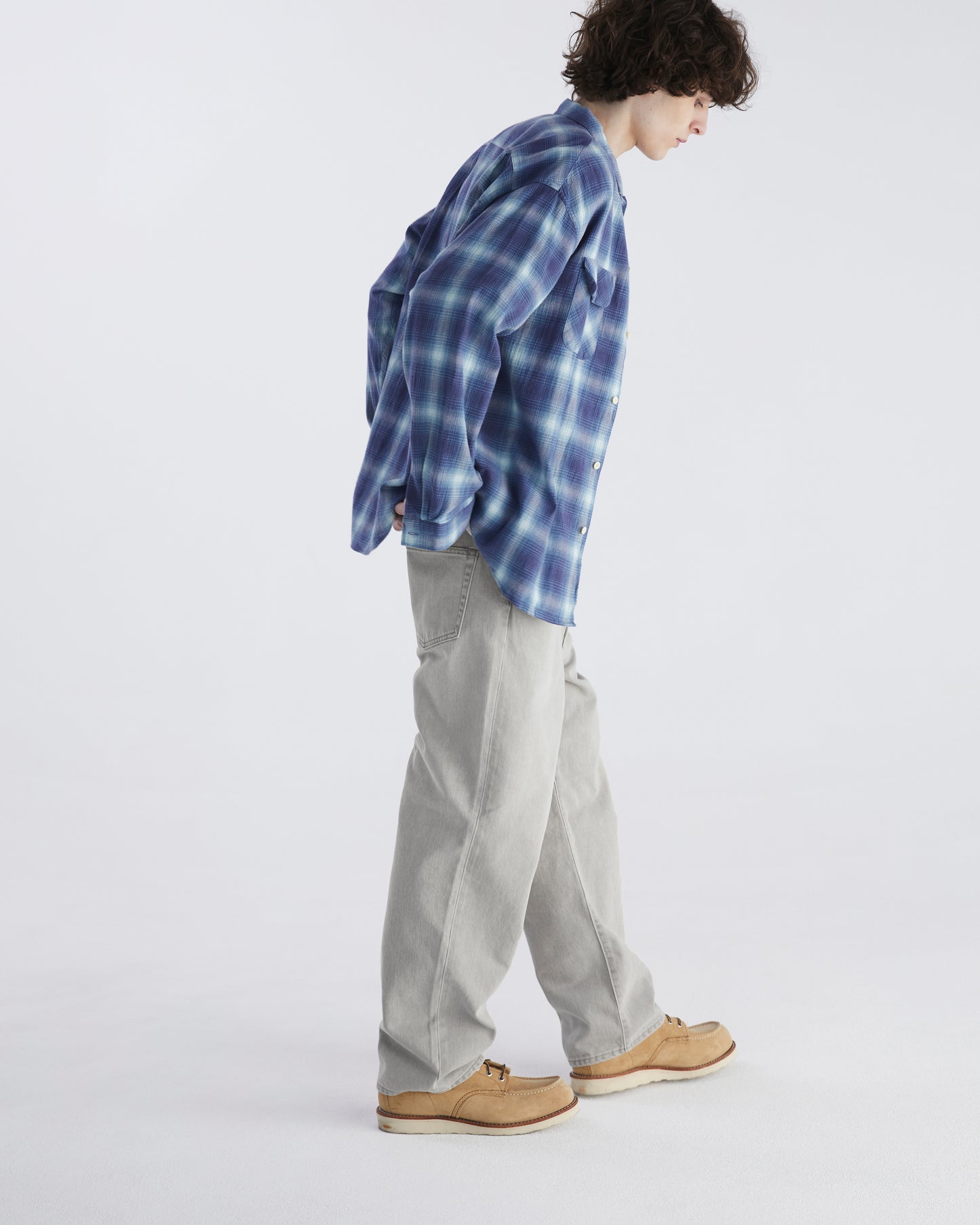 Shadow Plaid Shirt Blue