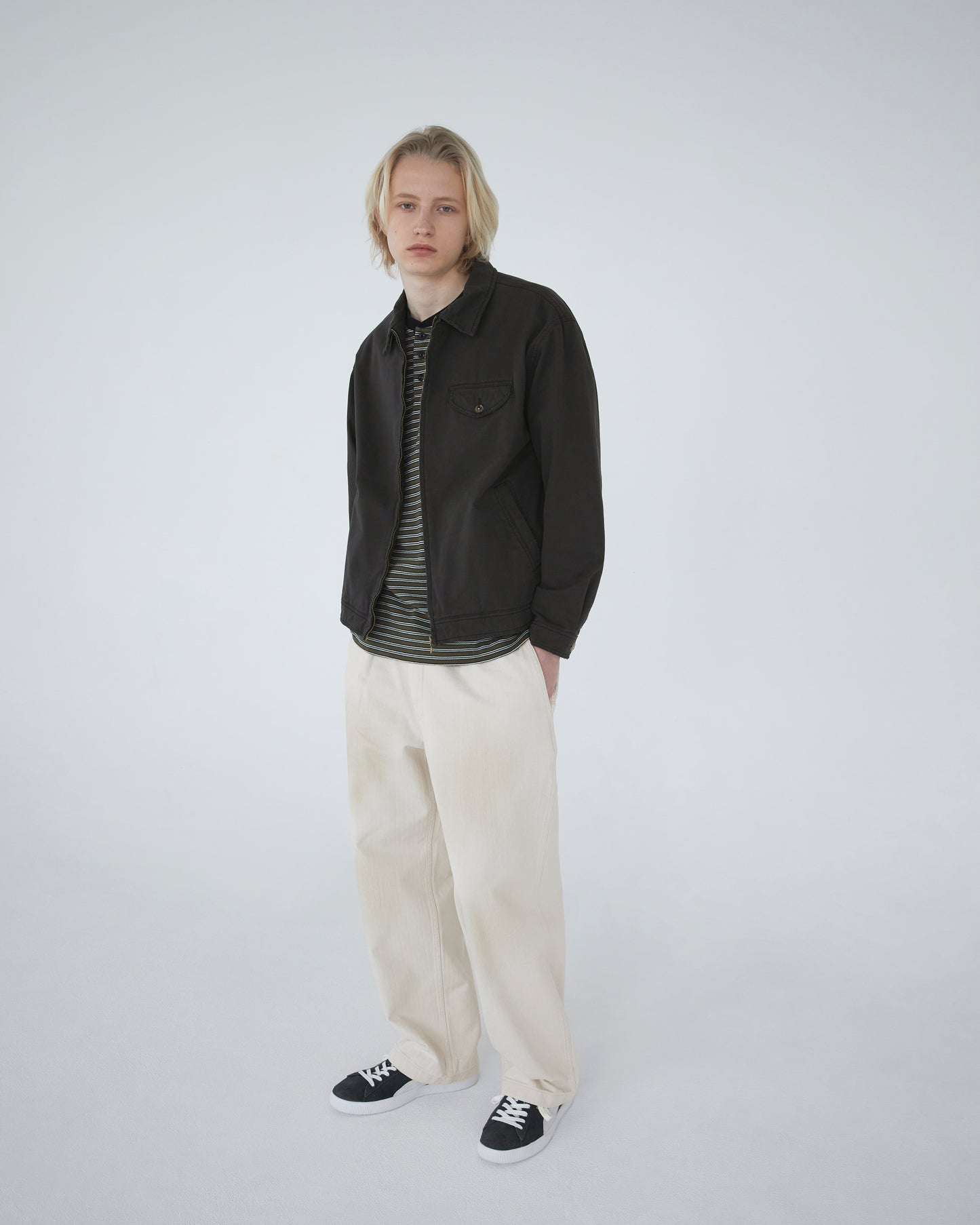 Slub Swing Jacket Faded Black